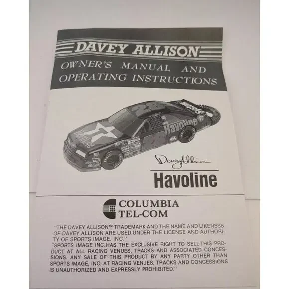Davey Allison phone Havoline Columbia tel.com Landline Telephone New, Never Used - Picture 3 of 11